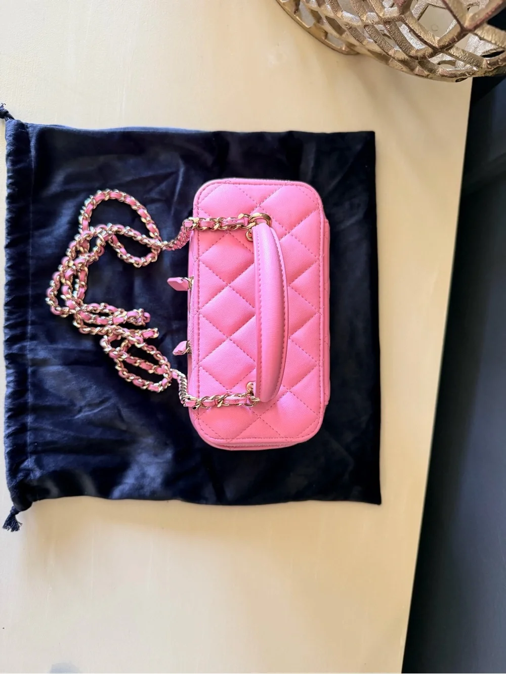 Chanel 22S/22P Pink Quilted Lambskin Vanity on Chain | Microchipped & Authentic - Picture 3 of 12